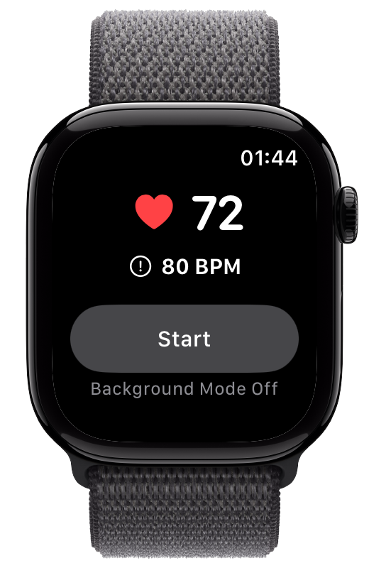 Beat Watcher showing 72 BPM with threshold set to 80